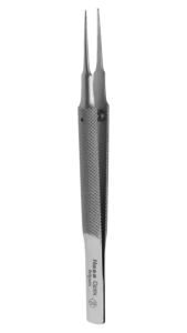 Fixation Forceps, Toothed Forceps with Straight, 5mm Tying Platforms shaft and a Round Knurled Handle