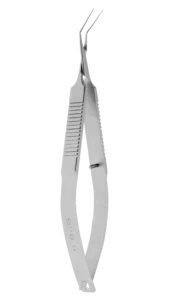 Capsulorhexis Forceps, 45° Angled Thin Shaft, Cross-Action Ripped Handle